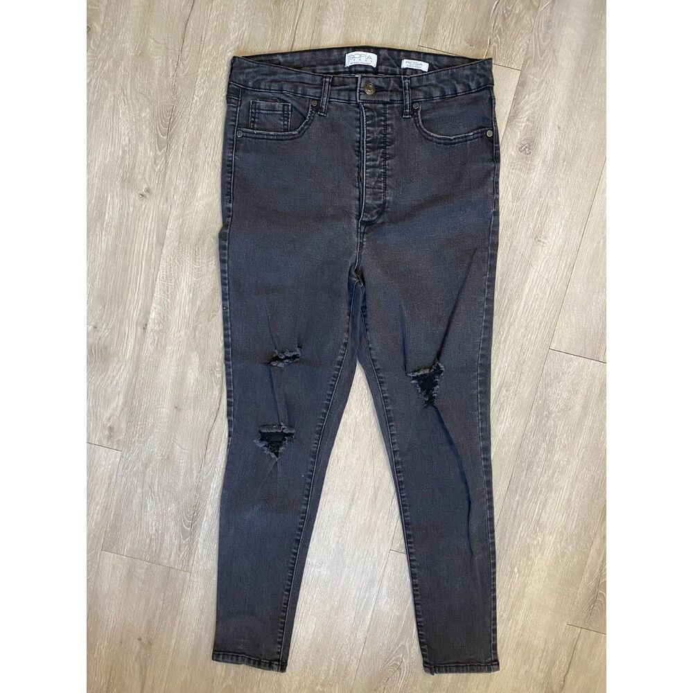 Sofia Jeans Sofia Vergara Rosa Curvy Jeans Womens 10 Black Distressed Skinny